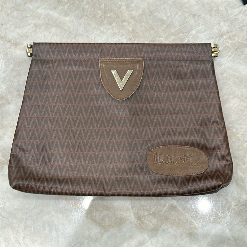 Vintage Mario V Valentino Clutch in brown leather